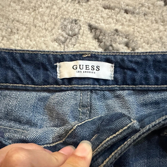 Guess denim distressed mini skirt|  size M - Picture 2 of 4